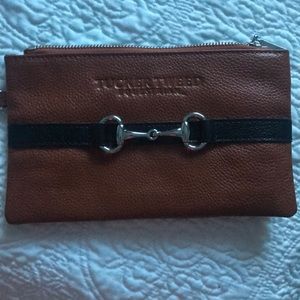 Leather Wristlet w/ credit card, checkbook storage
